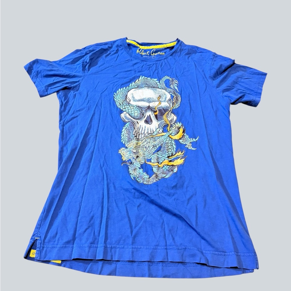 💙Robert Graham Blue Graphic Men's Shirt